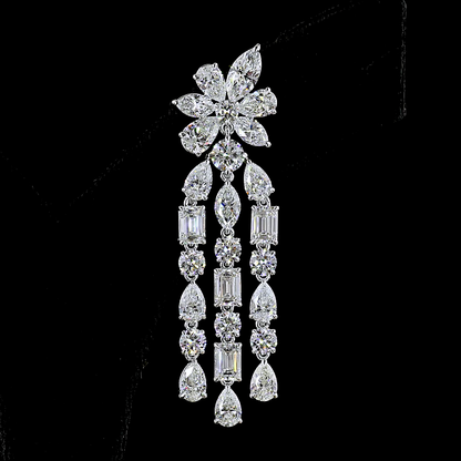 13.63 CTTW MIX Lab Grown Diamond Hanging Earring (E Color and VS Clarity)