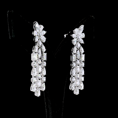 13.63 CTTW MIX Lab Grown Diamond Hanging Earring (E Color and VS Clarity)
