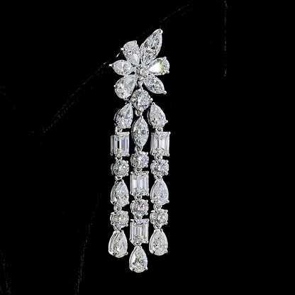 13.63 CTTW MIX Lab Grown Diamond Hanging Earring (E Color and VS Clarity)