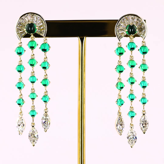 3.54 CTTW MIX Lab Grown Diamond Hanging Earring Size 36.65 (E Color and VS1 Clarity)
