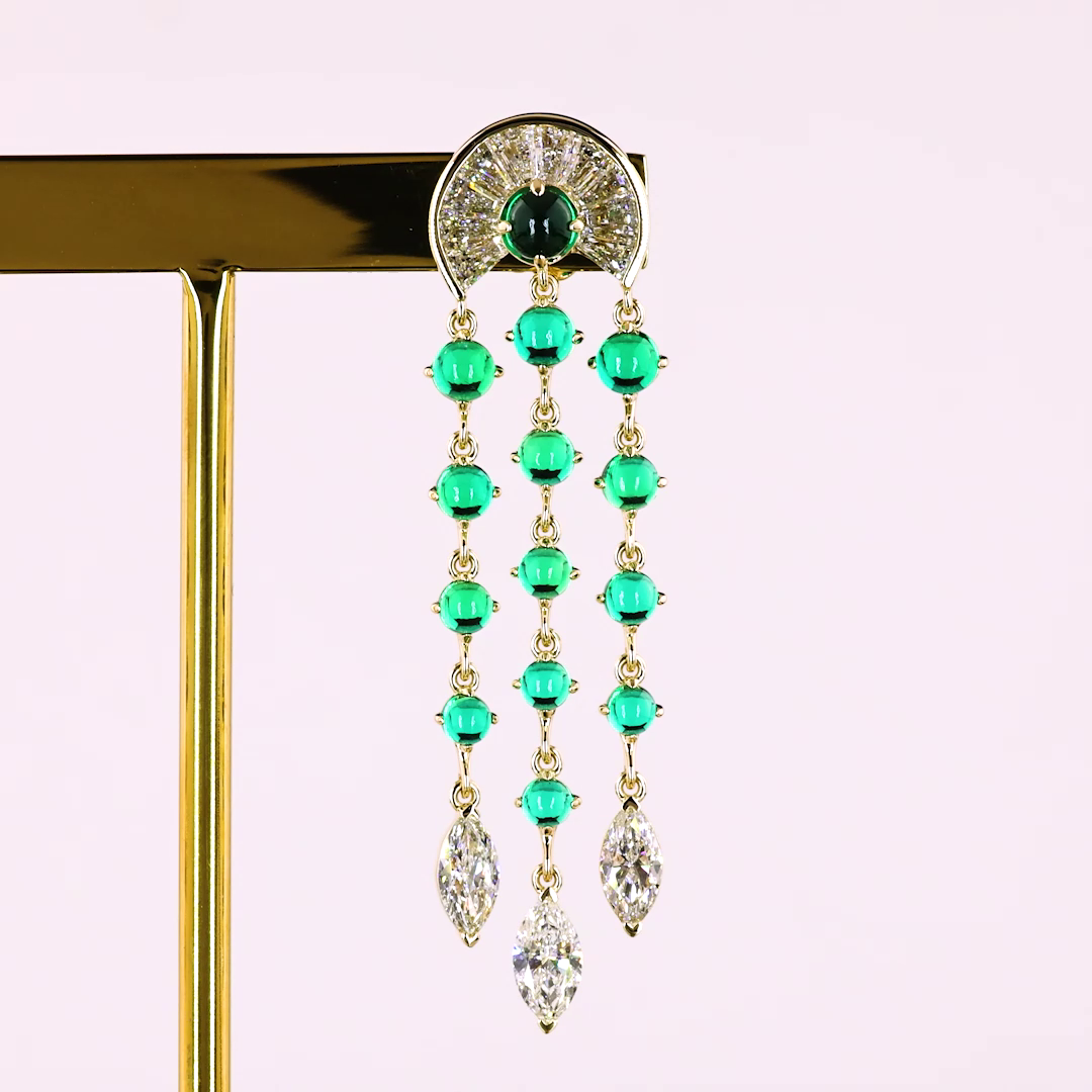3.54 CTTW MIX Lab Grown Diamond Hanging Earring Size 36.65 (E Color and VS1 Clarity)