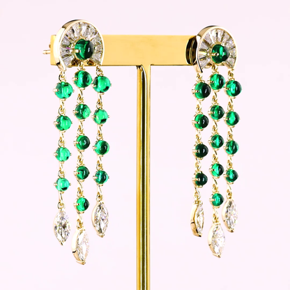 3.54 CTTW MIX Lab Grown Diamond Hanging Earring Size 36.65 (E Color and VS1 Clarity)