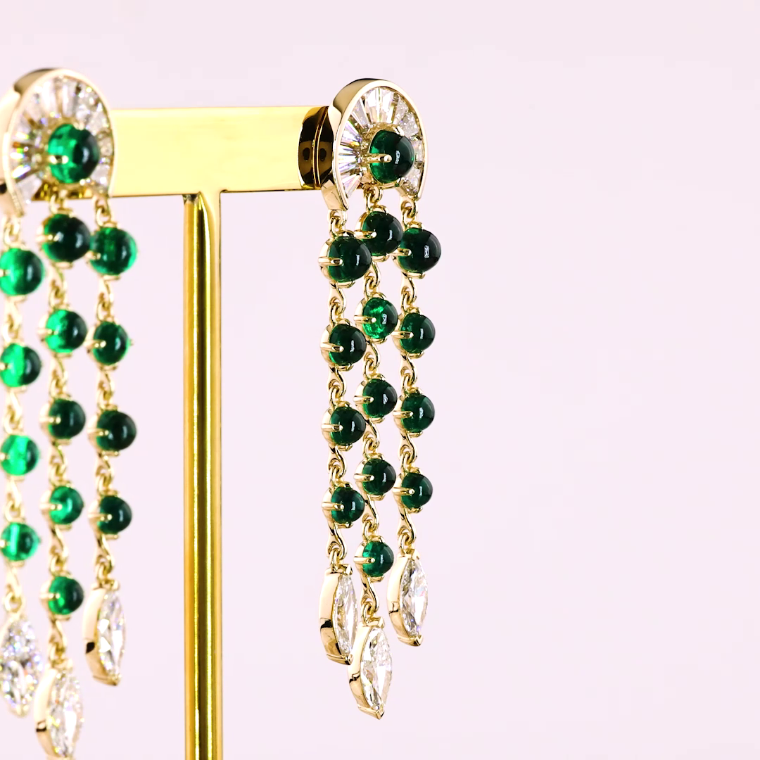 3.54 CTTW MIX Lab Grown Diamond Hanging Earring Size 36.65 (E Color and VS1 Clarity)