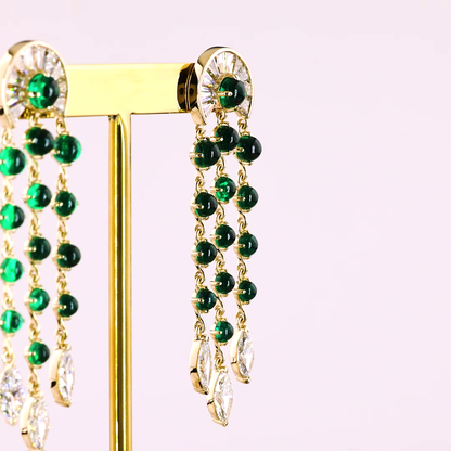 3.54 CTTW MIX Lab Grown Diamond Hanging Earring Size 36.65 (E Color and VS1 Clarity)