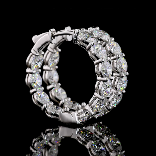 6.61 CTTW Round Lab Diamond Huggies Earring (E/F Color and VS/VS2 Clarity)