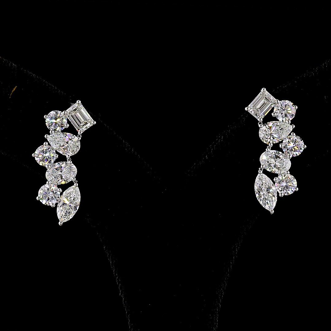 5.99 CTTW MIX Lab Grown Diamond Crawler Earring Size 22 (E Color and VS Clarity)