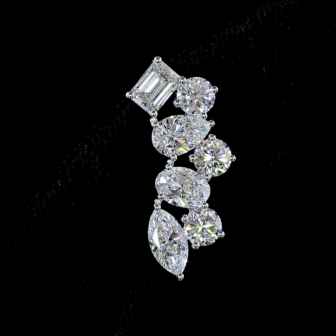 5.99 CTTW MIX Lab Grown Diamond Crawler Earring Size 22 (E Color and VS Clarity)