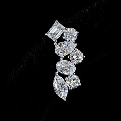 5.99 CTTW MIX Lab Grown Diamond Crawler Earring Size 22 (E Color and VS Clarity)