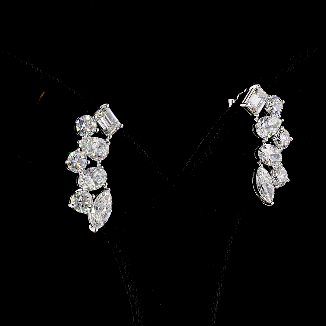 5.99 CTTW MIX Lab Grown Diamond Crawler Earring Size 22 (E Color and VS Clarity)