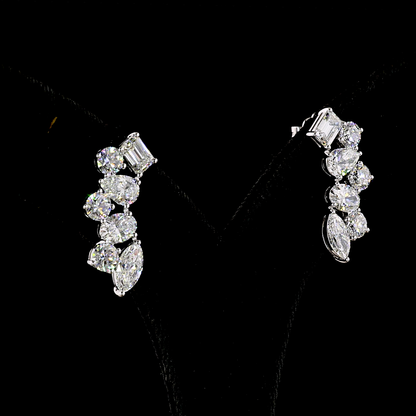 5.99 CTTW MIX Lab Grown Diamond Crawler Earring Size 22 (E Color and VS Clarity)