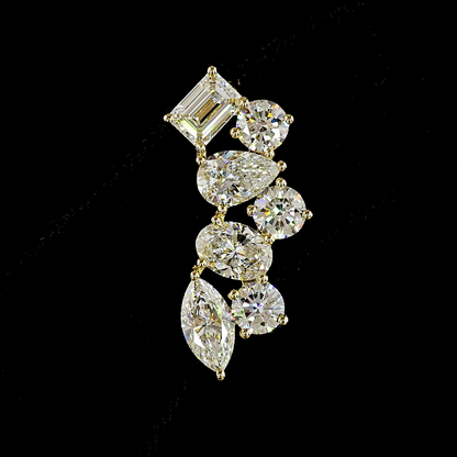 6.02 CTTW Pear Lab Grown Diamond Crawler Earring Size 22.4 (E Color and VS Clarity)