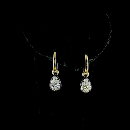 1.44 CTTW Pear Lab Diamond Hanging Earring (E Color and VS Clarity)