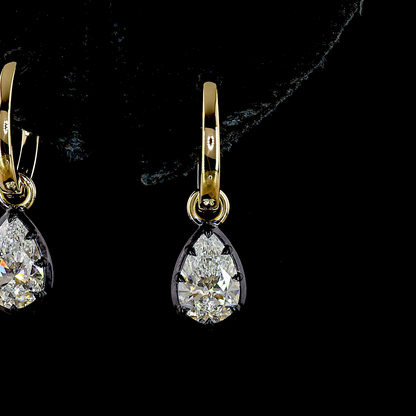 1.44 CTTW Pear Lab Diamond Hanging Earring (E Color and VS Clarity)