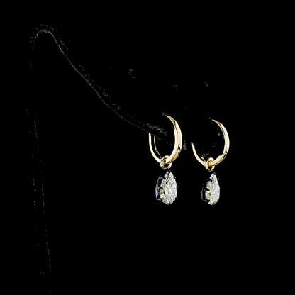 1.44 CTTW Pear Lab Diamond Hanging Earring (E Color and VS Clarity)