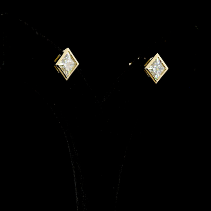 3.07 CTTW Princess Lab Diamond Studs Earring (E Color and VVS2 Clarity)