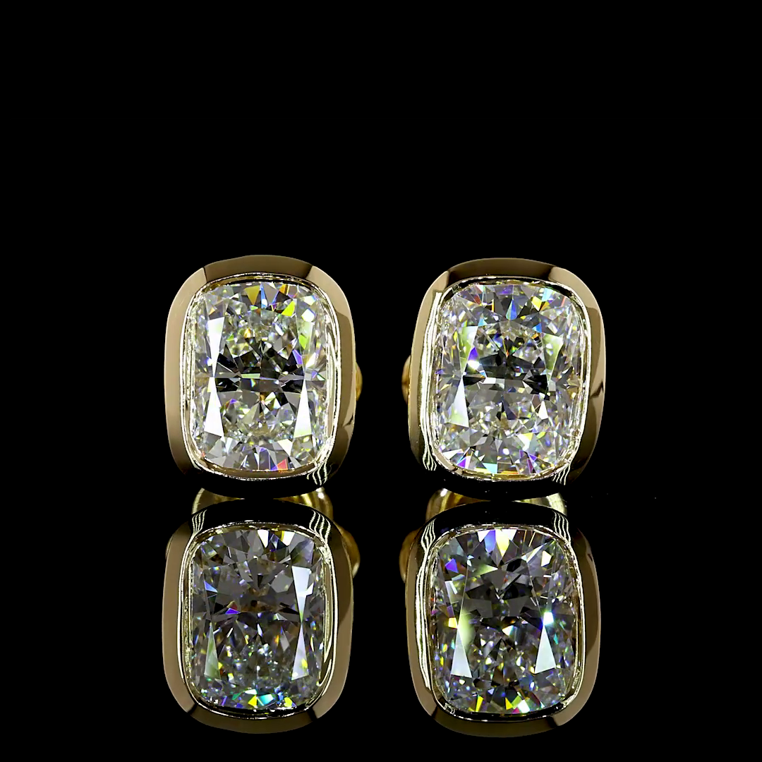 2.04 CTTW Cushion Brilliant Lab Diamond Studs Earring (D Color and VVS2 Clarity)