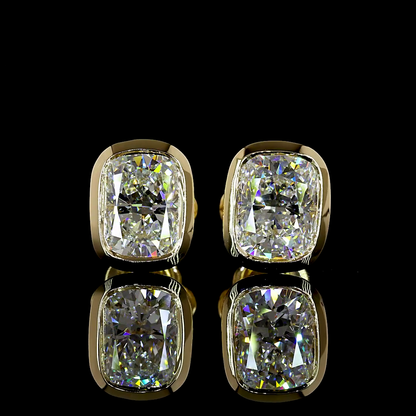 2.04 CTTW Cushion Brilliant Lab Diamond Studs Earring (D Color and VVS2 Clarity)