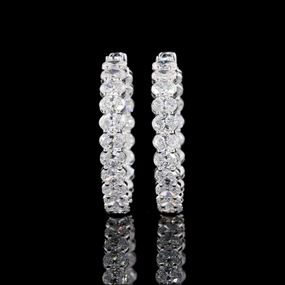 8.96 CTTW Oval Lab Diamond Hoops Earring 14k White Gold (F Color and VS2 Clarity)