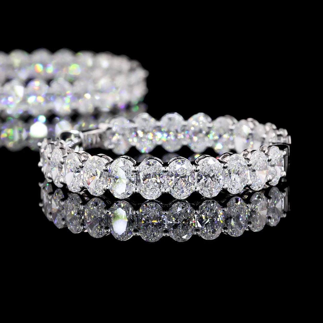 8.96 CTTW Oval Lab Diamond Hoops Earring 14k White Gold (F Color and VS2 Clarity)
