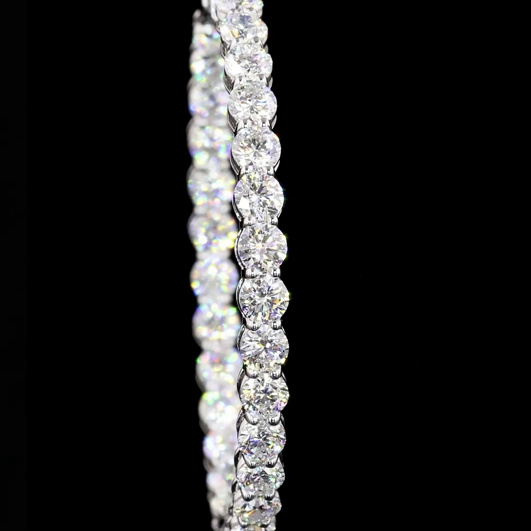 4.08 CTTW Round Lab Diamond Hoops Earring 32mm 14k White Gold E Color and VS1 Clarity jewelry-spot-usa