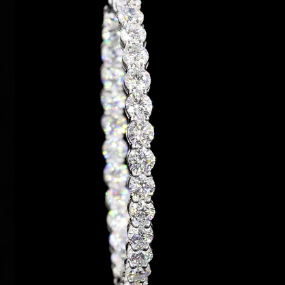 4.08 CTTW Round Lab Diamond Hoops Earring 32mm 14k White Gold E Color and VS1 Clarity jewelry-spot-usa