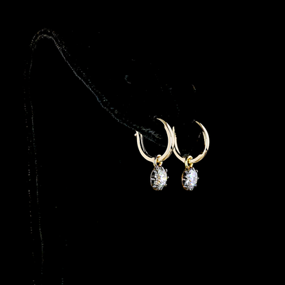 1.00 CTTW Round Lab Grown Diamond Hanging Earring (E Color and VS1 Clarity)