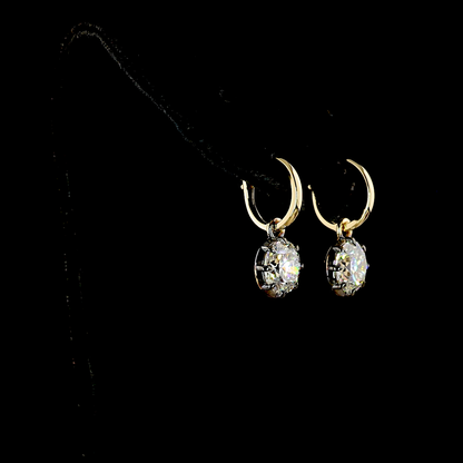 4.02 CTTW Round Lab Grown Diamond Hanging Earring Size 21.45 (F Color and VS1 Clarity)
