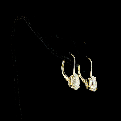 3.21 CTTW Oval Lab Diamond Hanging Earring (F Color and VS1 Clarity)