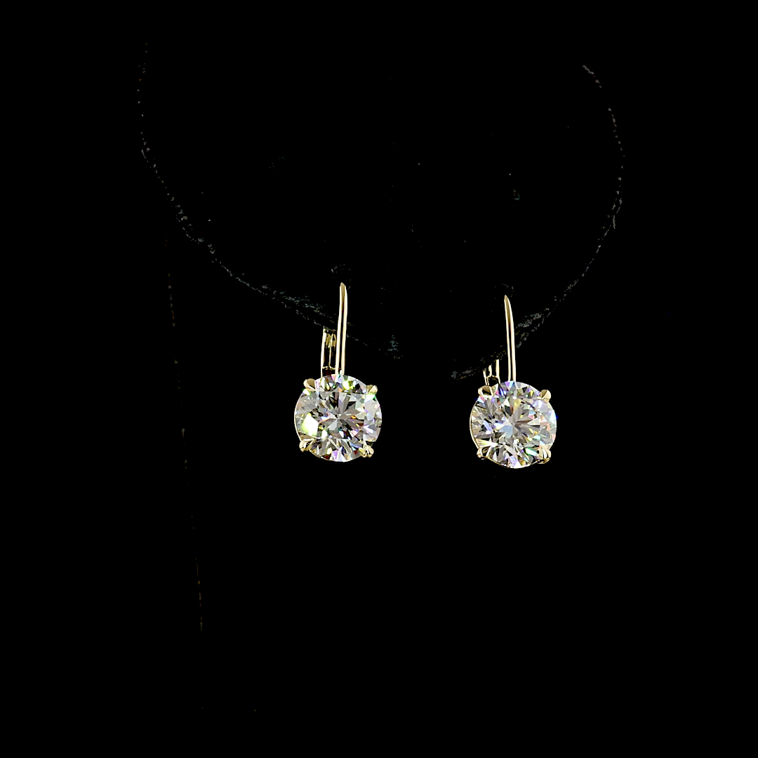 4.14 CTTW Round Lab Grown Diamond Hanging Earring Size 19.6 (E Color and VS1 Clarity)