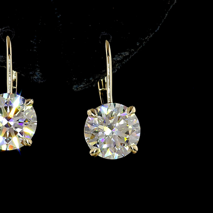 5.24 CTTW Round Lab Diamond Hanging Earring (F Color and VVS2 Clarity)