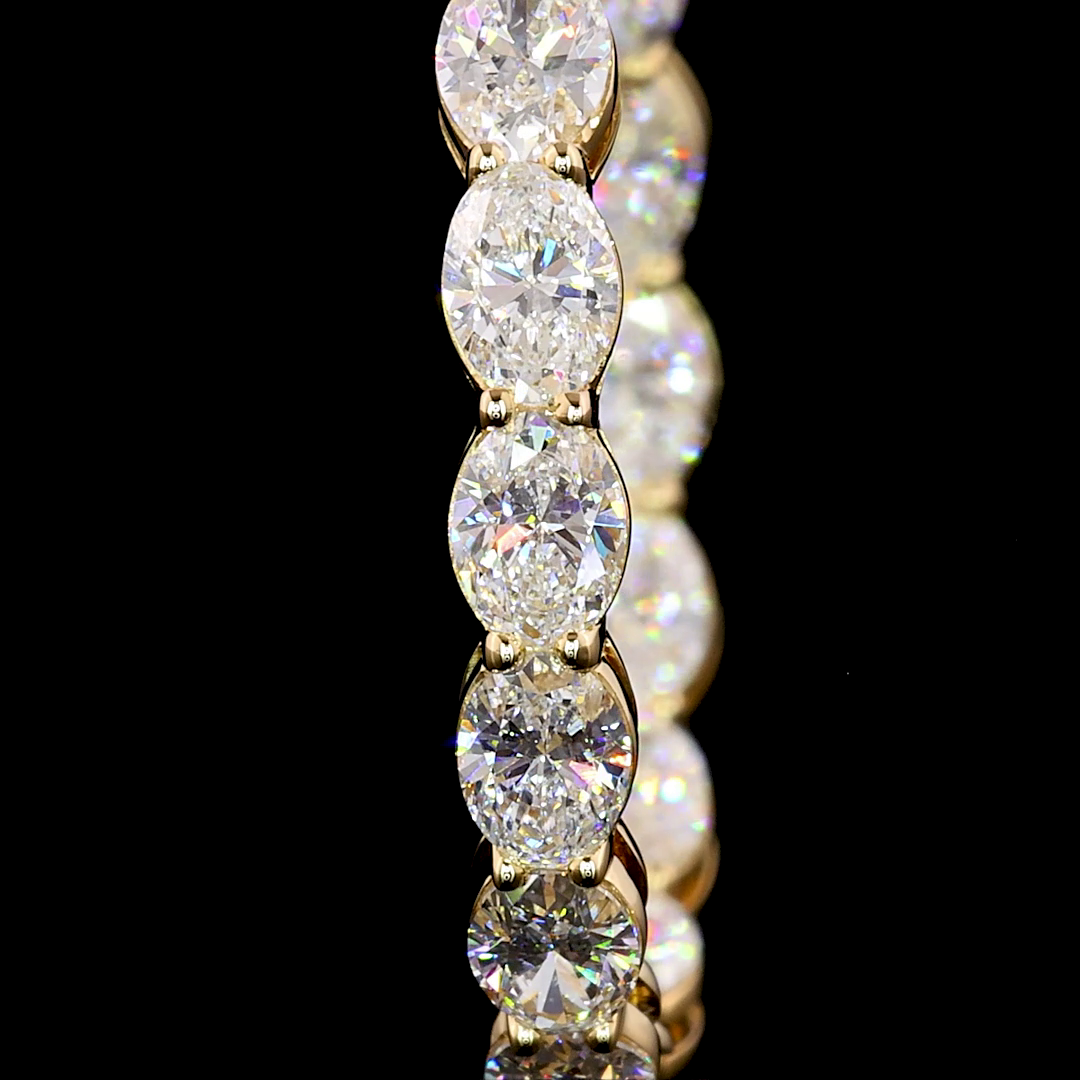 3.03 CTTW Oval Lab Diamond Hoops Earring 25mm 14k Yellow Gold F Color and VS2 Clarity jewelry-spot-usa