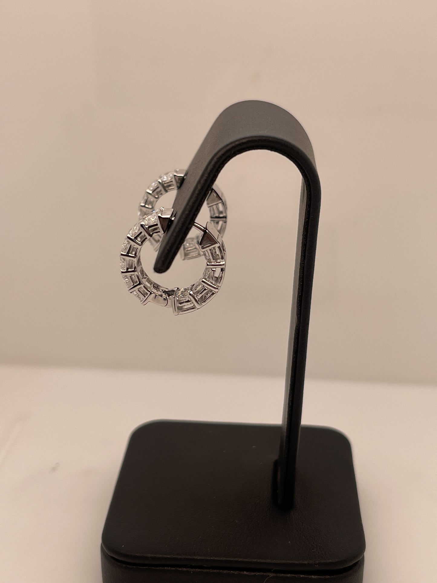 2.40 CTTW Radiant Lab Diamond Huggies Earring 14k White Gold (F Color and VS2 Clarity)