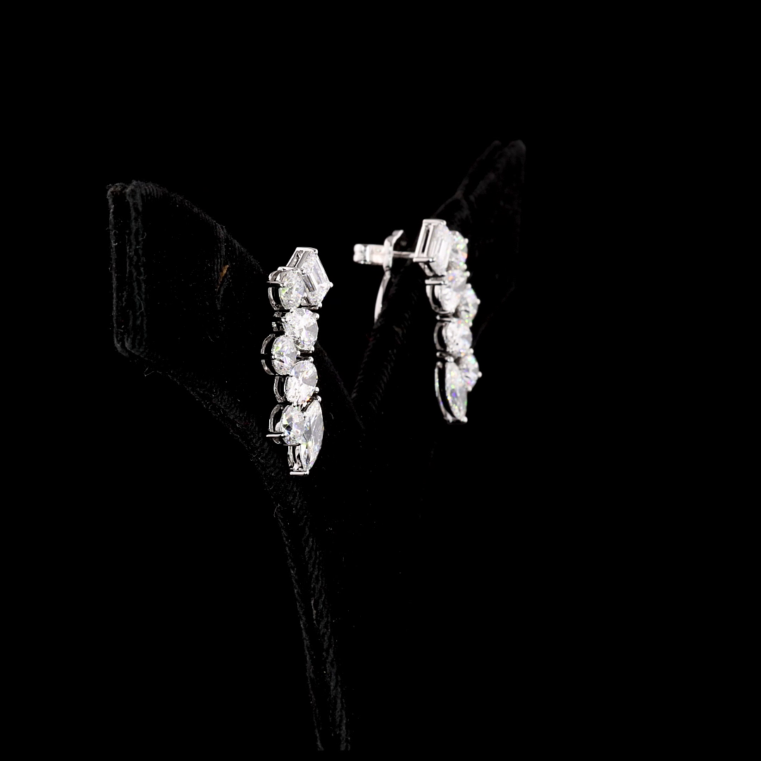 5.90 CTTW MIX Lab Diamond Crawler Earring (F Color and VS1 Clarity)