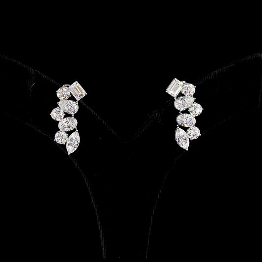 5.90 CTTW MIX Lab Diamond Crawler Earring (F Color and VS1 Clarity)