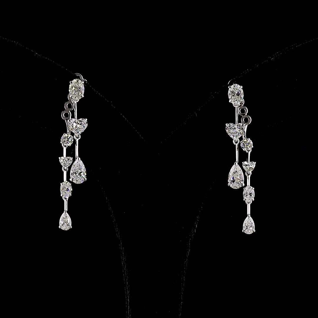 3.45 CTTW MIX Lab Diamond Hanging Earring (E Color and VS Clarity)