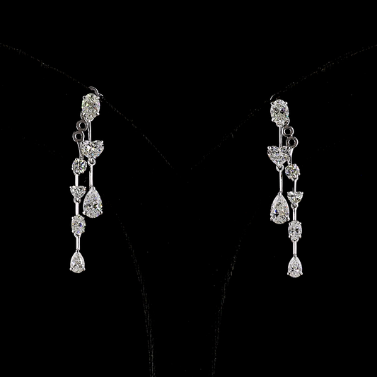 3.45 CTTW MIX Lab Diamond Hanging Earring (E Color and VS Clarity)