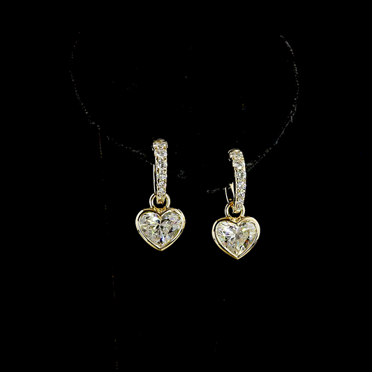 4.15 CTTW Heart Lab Diamond Hanging Earring (F Color and VS1 Clarity)
