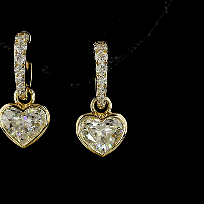 4.15 CTTW Heart Lab Diamond Hanging Earring (F Color and VS1 Clarity)