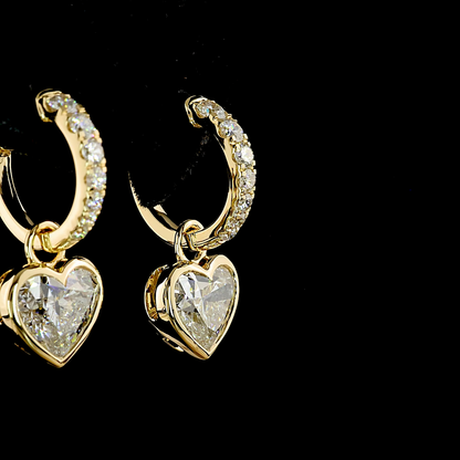 4.15 CTTW Heart Lab Diamond Hanging Earring (F Color and VS1 Clarity)