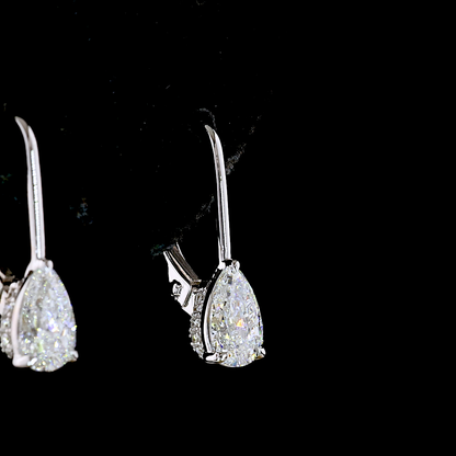 0.99 CTTW Pear Lab Diamond Hanging Earring (E Color and VS1 Clarity)