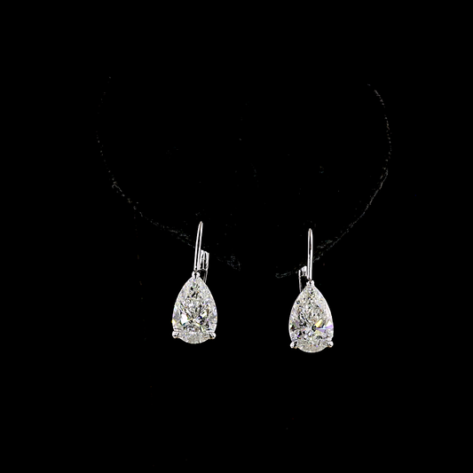 2.09 CTTW Pear Lab Diamond Hanging Earring (F Color and VVS2 Clarity)