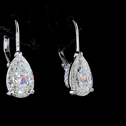 2.09 CTTW Pear Lab Diamond Hanging Earring (F Color and VVS2 Clarity)