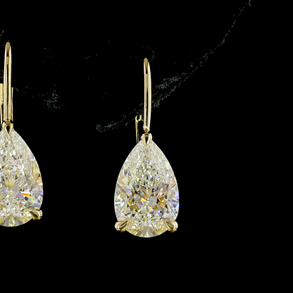 4.19 CTTW Pear Lab Diamond Hanging Earring (F Color and VS1 Clarity)