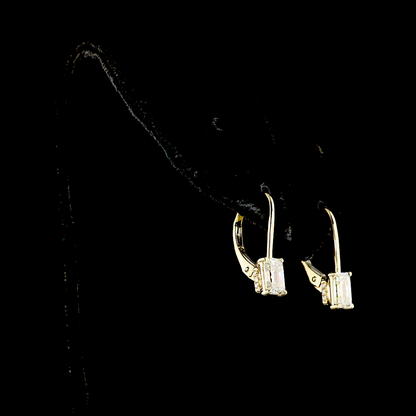 1.09 CTTW Emerald Lab Grown Diamond Hanging Earring Size 17.75 (E Color and VS Clarity)