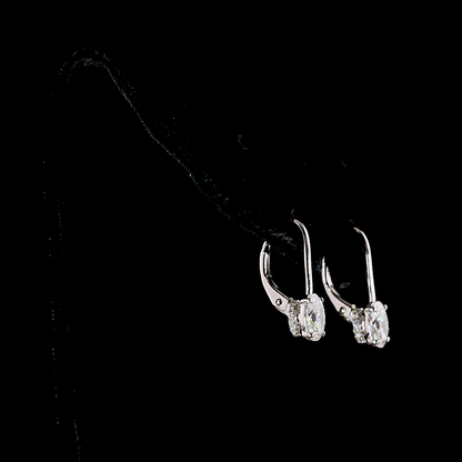 1.14 CTTW Oval Lab Grown Diamond Hanging Earring Size 18.4 (E/D Color and VS1 Clarity)