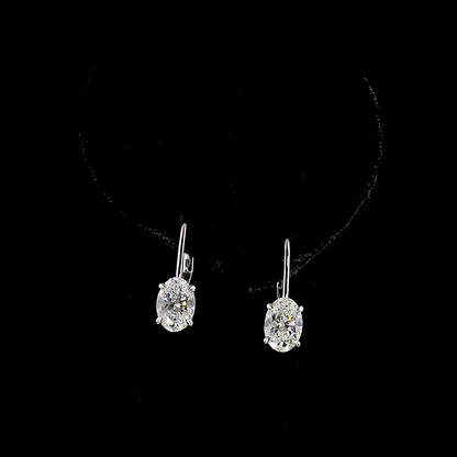 2.13 CTTW Oval Lab Diamond Hanging Earring (E Color and VS1 Clarity)