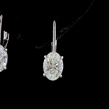 2.13 CTTW Oval Lab Diamond Hanging Earring (E Color and VS1 Clarity)
