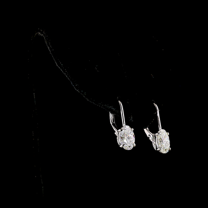 2.13 CTTW Oval Lab Diamond Hanging Earring (E Color and VS1 Clarity)