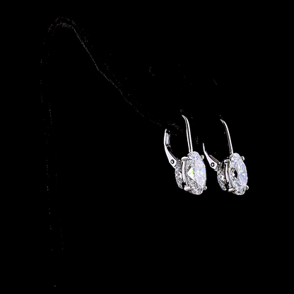 4.16 CTTW Oval Lab Diamond Hanging Earring (F/E Color and VS1 Clarity)
