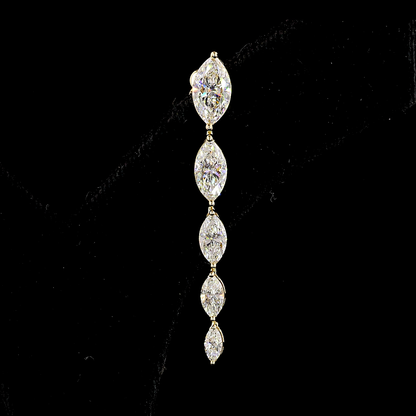 3.82 CTTW Marquise Lab Diamond Hanging Earring (F Color and VS1 Clarity)